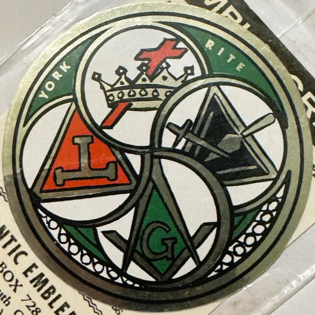 Rare 1960s York Rite Freemasonry Emblem Sticker Unleashed