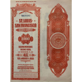 Rare 1963 St. Louis San Francisco Railway Gold Bond Certificate