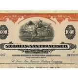 Rare 1963 St. Louis San Francisco Railway Gold Bond Certificate