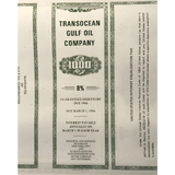 Rare 1971 Transocean Gulf Oil Bond Certificate Collectible