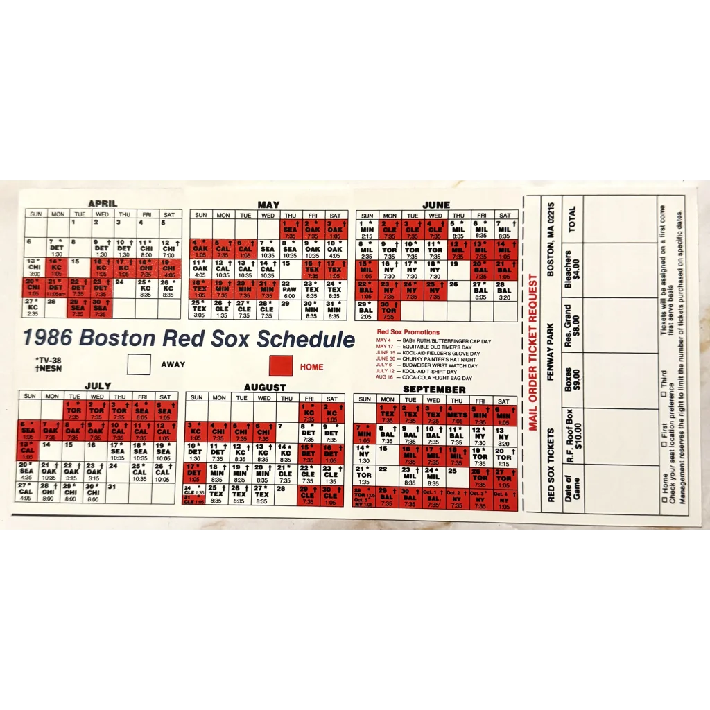 Rare 1986 Red Sox Memorabilia Bonanza for Baseball Fanatics