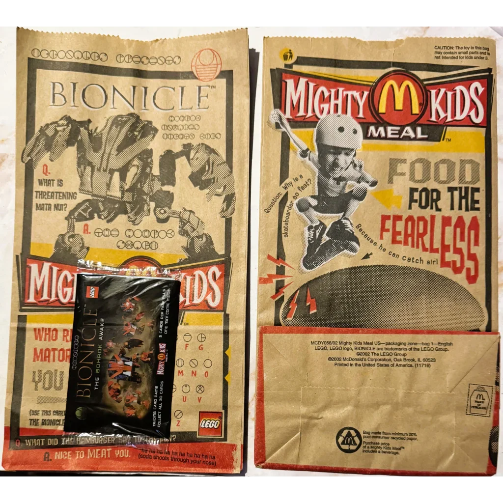 Rare 2002 Bionicle McDonald's Mighty Kids Happy Meal Bag