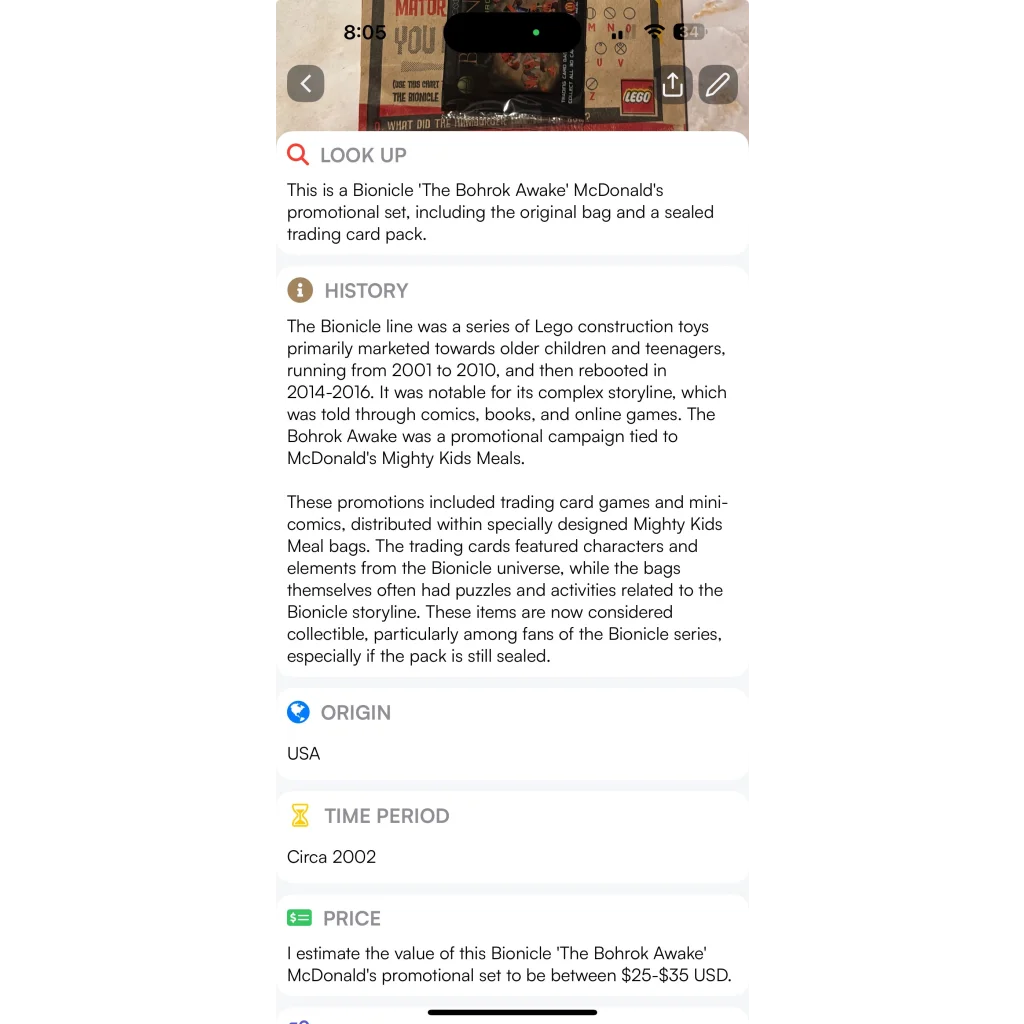 Rare 2002 Bionicle McDonald's Mighty Kids Happy Meal Bag