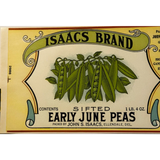 Rare Antique 1930s Isaacs Pea Can Label from Delaware