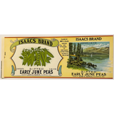 Rare Antique 1930s Isaacs Pea Can Label from Delaware
