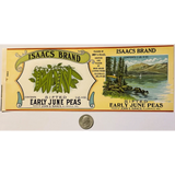 Rare Antique 1930s Isaacs Pea Can Label from Delaware