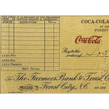 Rare Antique Coca Cola Checks from 1920s Asheville NC
