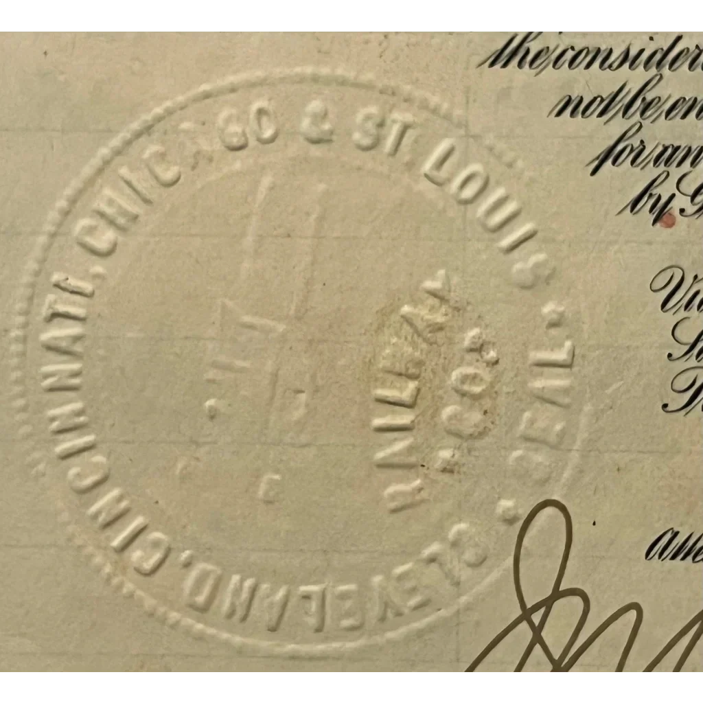 Rare 1927 Cleveland Cincinnati Chicago & St Louis Railway Bond