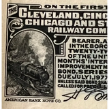 Rare 1927 Cleveland Cincinnati Chicago & St Louis Railway Bond
