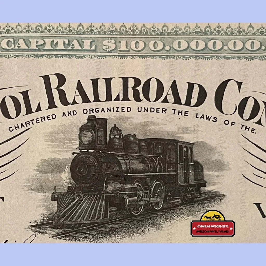 Rare Antique Bristol Vermont Railroad Stock Certificate Unearthed