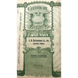 Rare Antique Heironimus Stock Certificate from Downtown Roanoke
