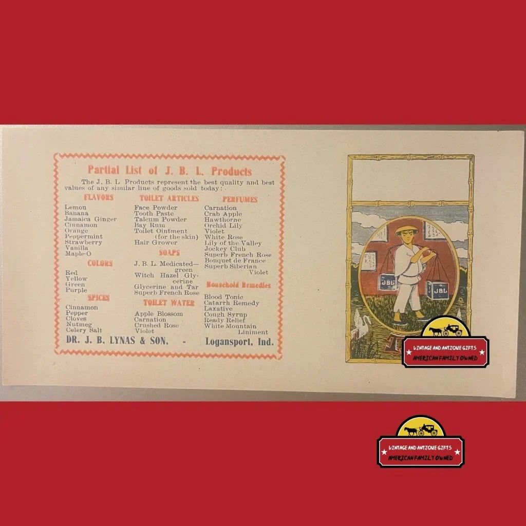 Rare Antique Lyons & Son Promotional Ad Label from 1910s Indiana