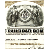 Rare Antique Vintage 1940s Erie Railroad Stock Certificate Brown