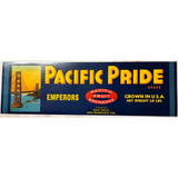 Rare Antique Vintage 1940s Pacific Pride Crate Label from San Francisco
