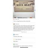 Rare Antique Vintage Beechwood Mince Meat Label Brings Nostalgia Home
