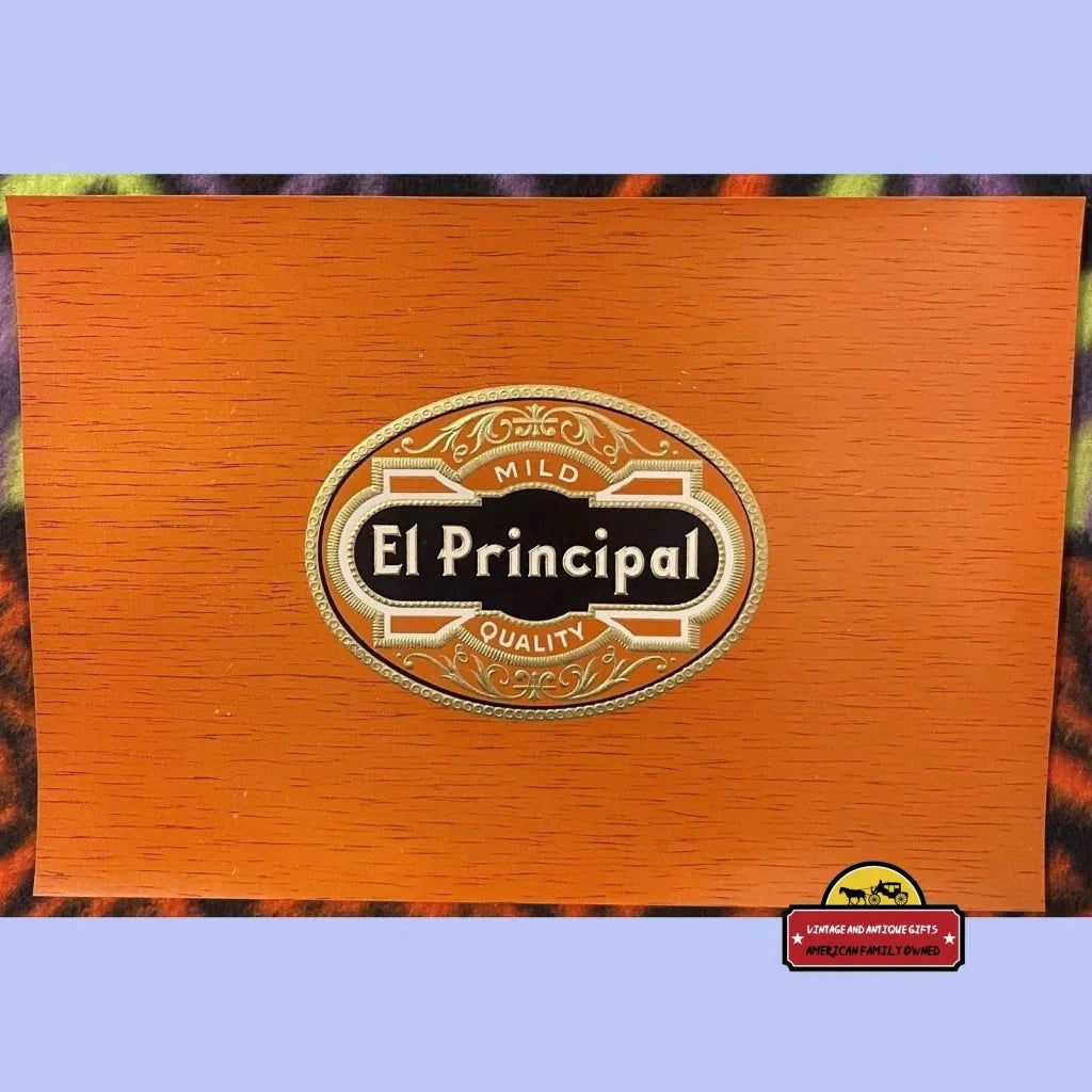 Rare 1900s El Principal Gold Embossed Antique Vintage Cigar Label