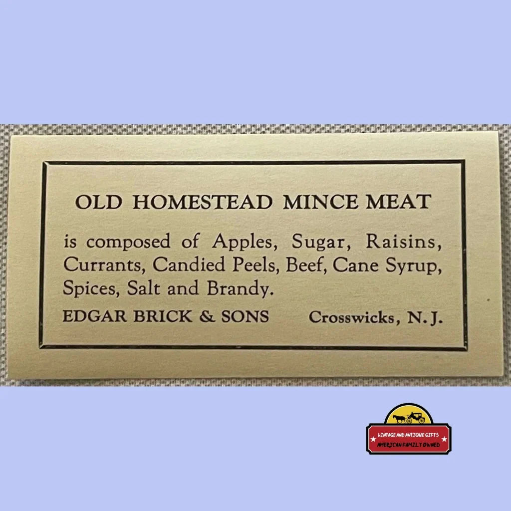 Rare Antique Vintage Old Homestead Mince Meat Labels Bundle
