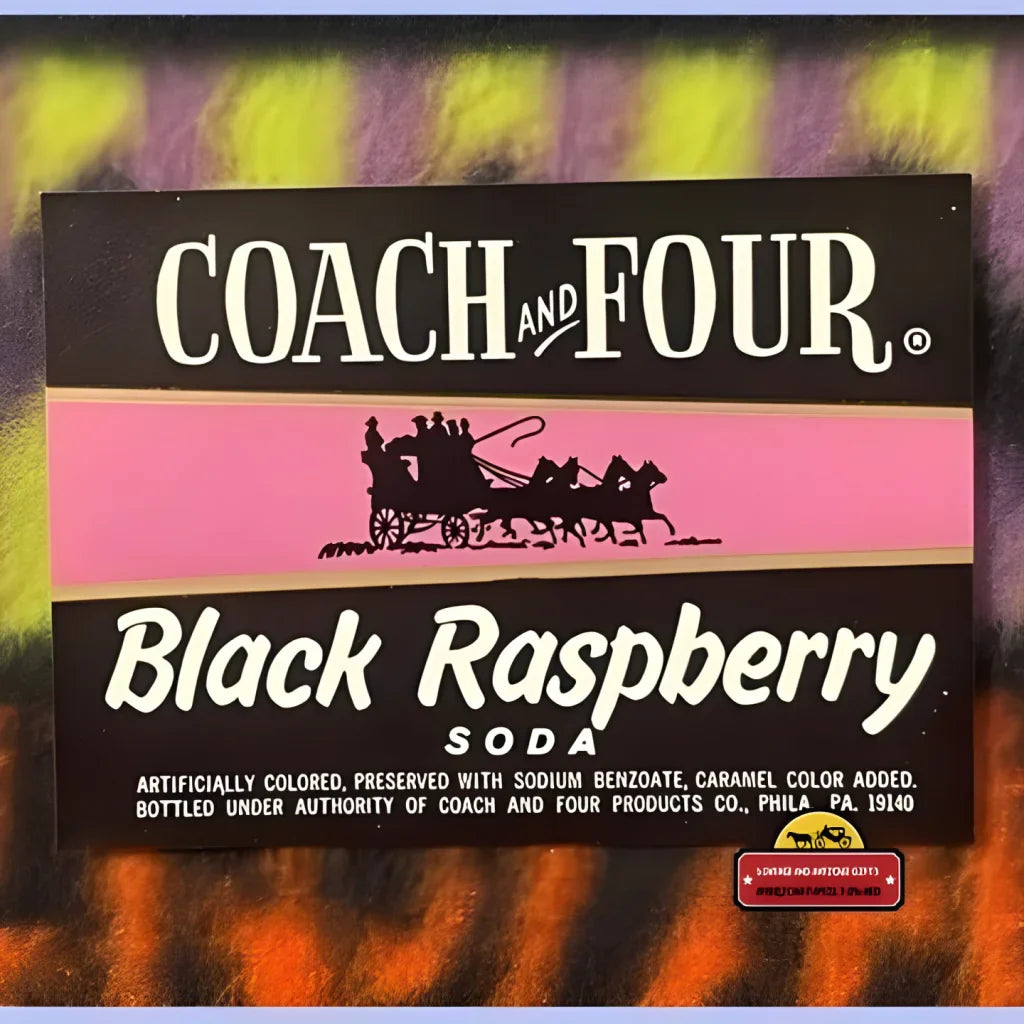 Rare Combo Vintage Coach and Four Soda Labels from 1960s