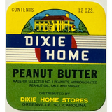 Rare Dixie Home Peanut Butter Label from the 1930s Discovered