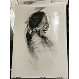 Rare Large Vintage 1960s Joseph Long Elk Charcoal Print, N.C. Wyeth, Linen Paper!