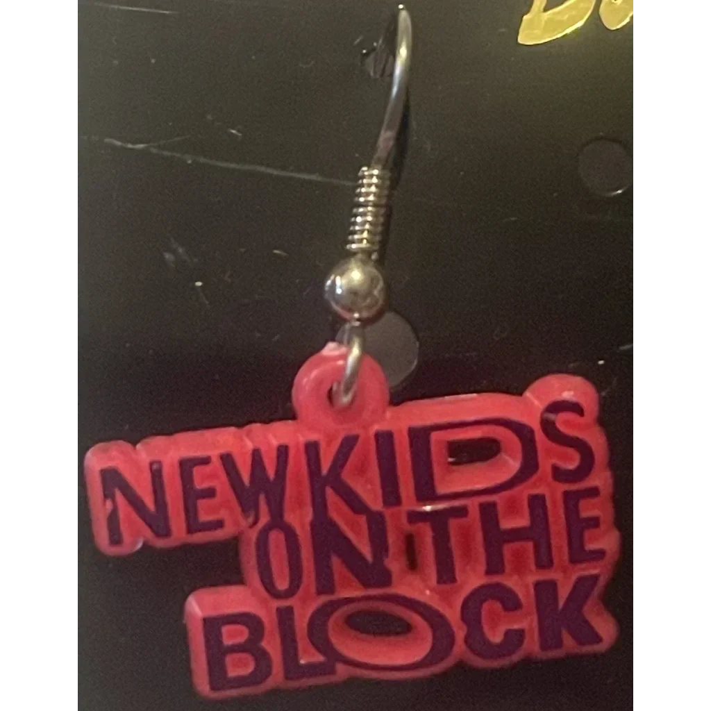 Rare NKOTB Boston Tour Block Earrings from 1991