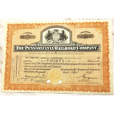 Rare Pennsylvania Railroad Stock Certificate from Early 1900s