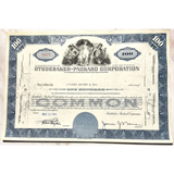 Rare Studebaker-Packard Stock Certificate Blue Beauty from 1950s
