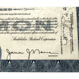Rare Studebaker-Packard Stock Certificate Blue Beauty from 1950s