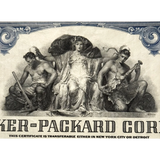 Rare Studebaker-Packard Stock Certificate Blue Beauty from 1950s