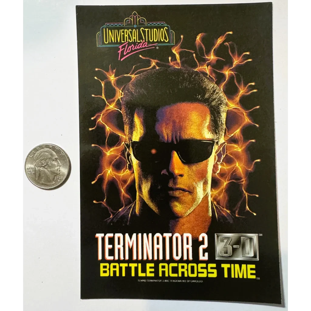 Retro T2 3D Universal Studios Poster Starring Arnold Schwarzenegger