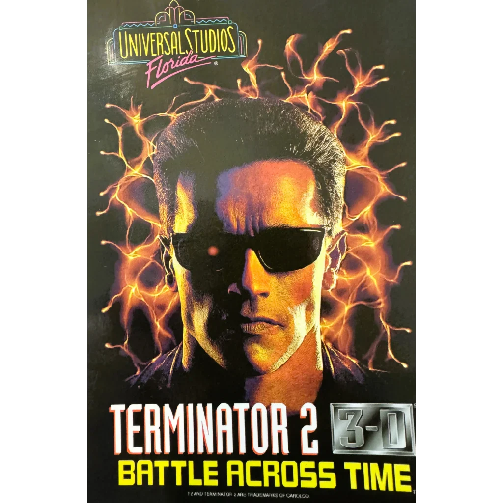 Retro T2 3D Universal Studios Poster Starring Arnold Schwarzenegger