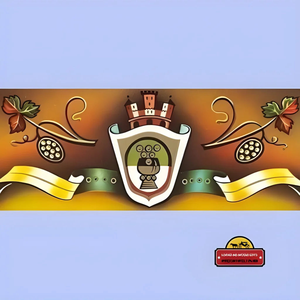 Rare Unprinted French Wine Label from 1920s Golden Age