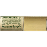 Rare Vintage 1940s Dramamine Label from Waggoner Drug Company