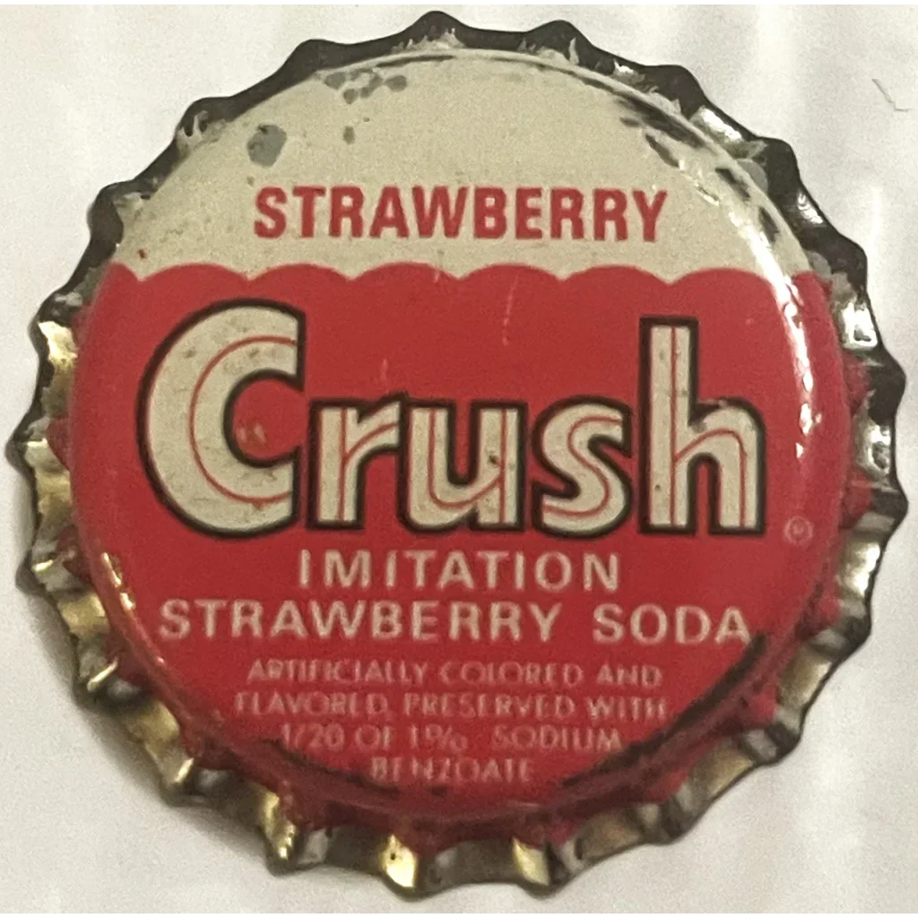 Rare Vintage 1950s Strawberry Crush Bottle Cap From Evanston