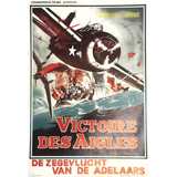 Rare Vintage 1963 Victoire Des Aigles Belgium Movie Poster, WWII Aerial Battles