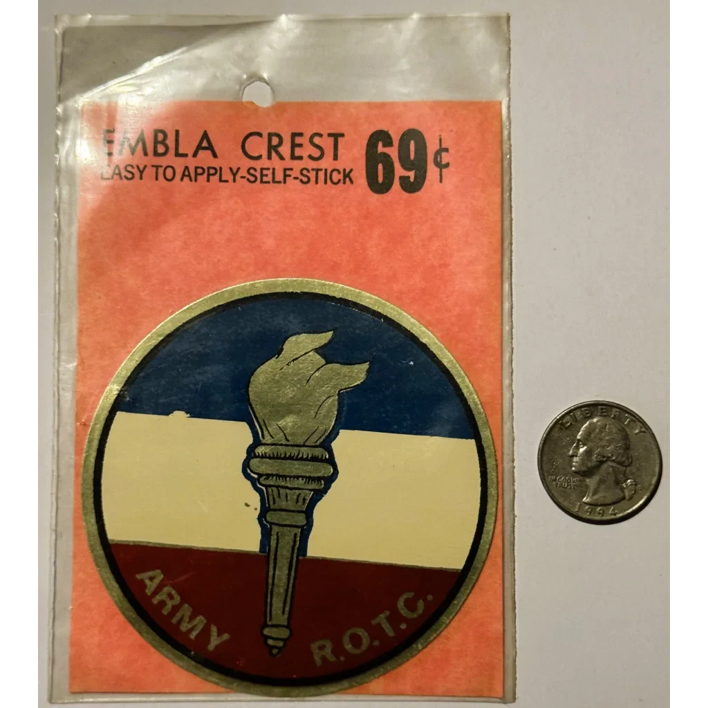 Rare Vintage 1960s Army ROTC Emblem Crest Decal Sealed