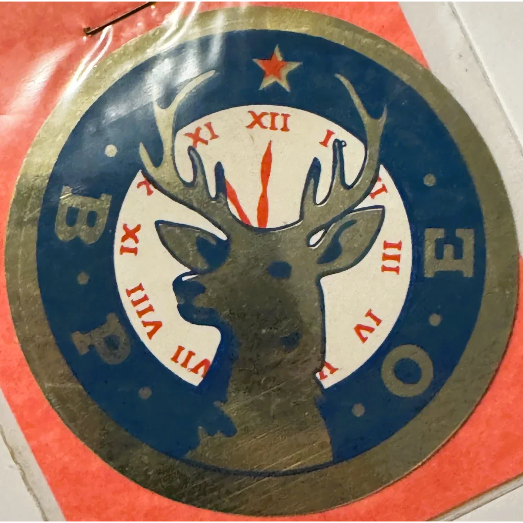 Rare Vintage 1960s Elks Lodge Embla Crest Sticker Sealed Collectible
