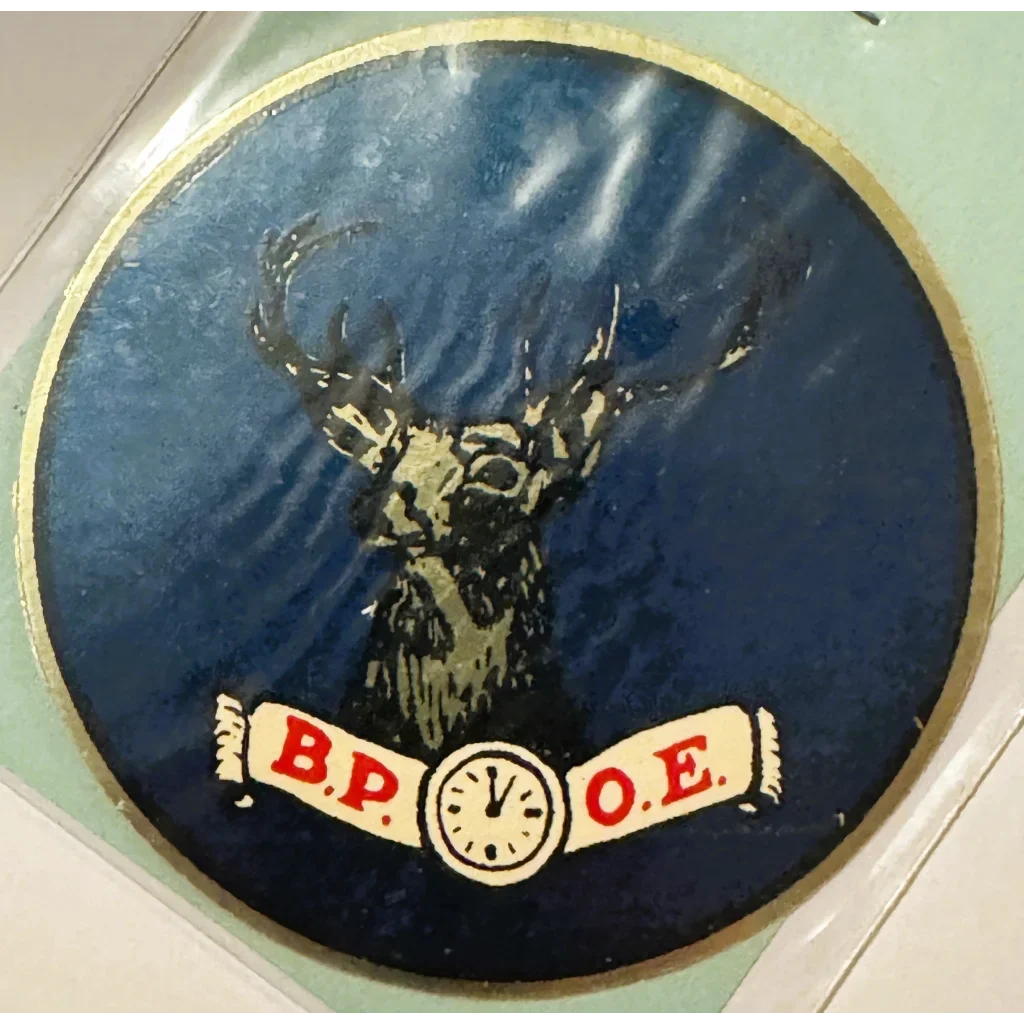 Rare Vintage 1960s Embla Crest BPOE Elk Sticker Collectible