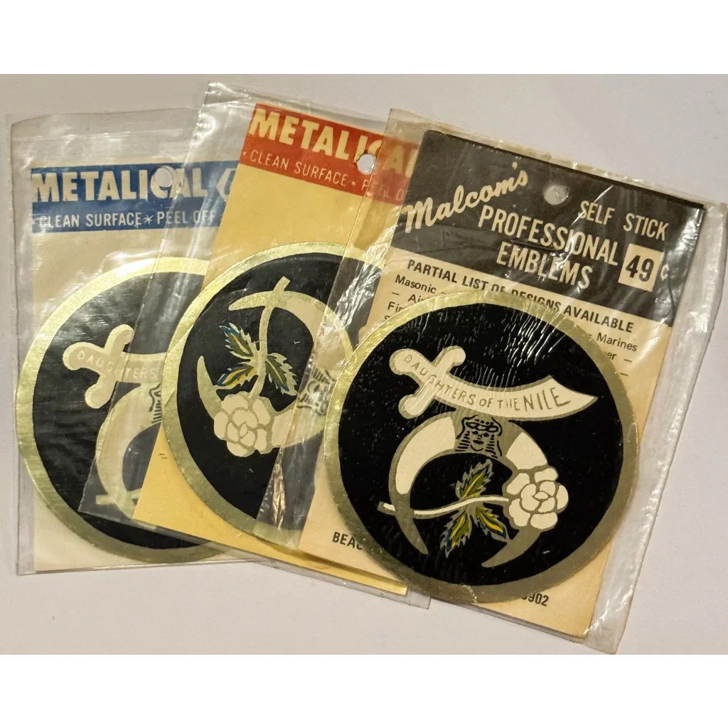 Rare Vintage 1960s Embla Crest Daughters of the Nile Decal