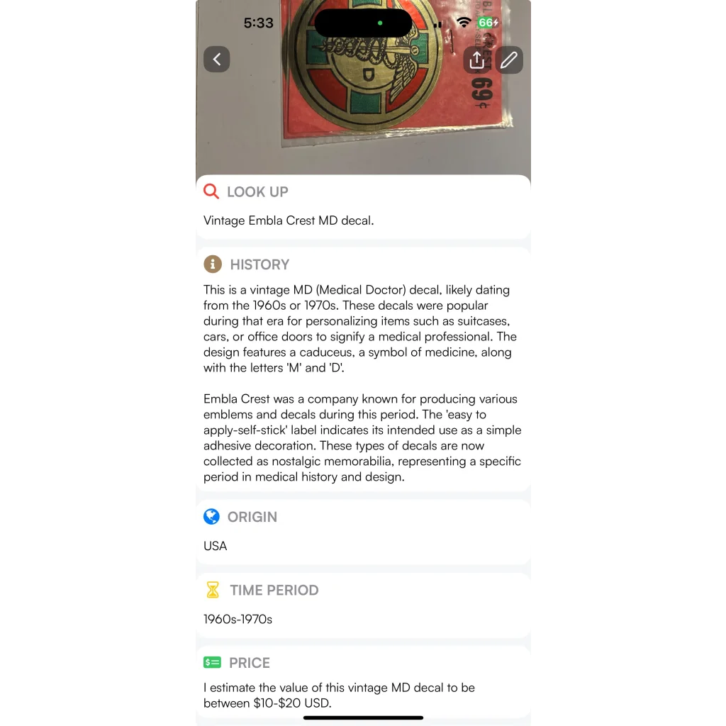 Rare Vintage 1960s Embla Crest MD Decal Unearthed