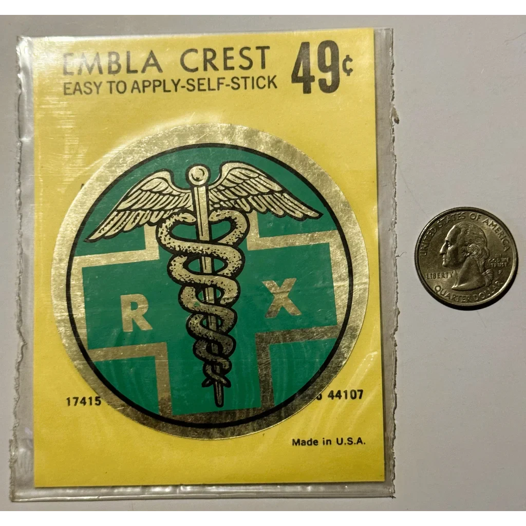 Rare Vintage 1960s Embla Crest Pharmacist Decal Unearthed