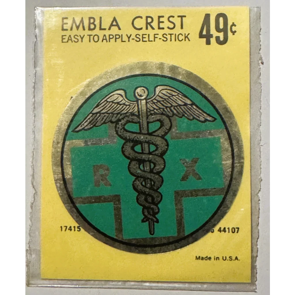 Rare Vintage 1960s Embla Crest Pharmacist Decal Unearthed