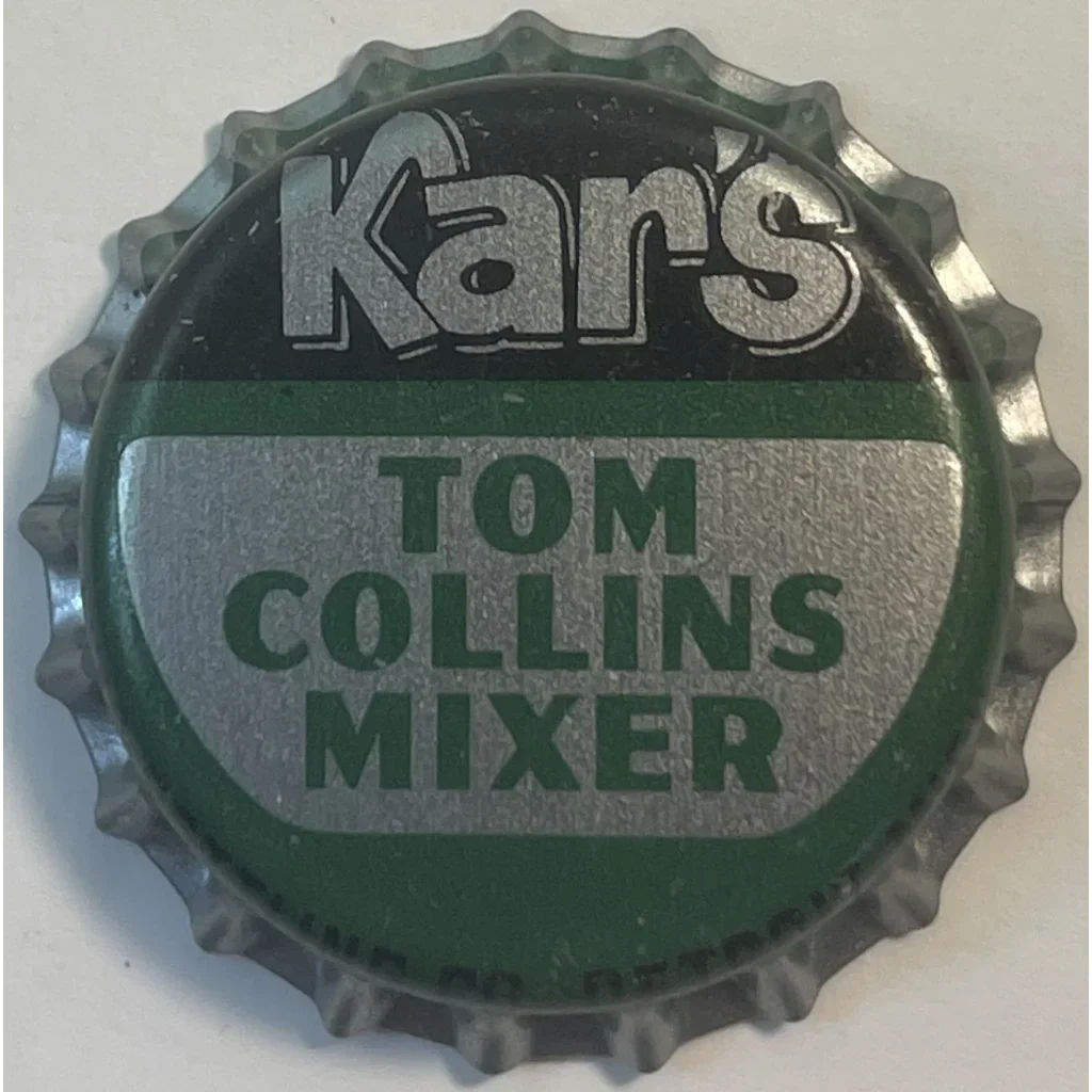 Rare Vintage Tom Collins Bottle Cap from 1960s Detroit