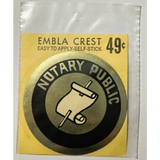 Rare Vintage 1960s Notary Public Embla Crest Sticker Unearthed
