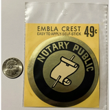 Rare Vintage 1960s Notary Public Embla Crest Sticker Unearthed