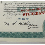 Rare Vintage 1960s Studebaker Packard Stock Certificate Teal Gem