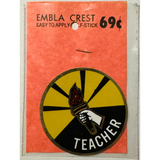 Rare Vintage 1960s Teacher Decal Celebrates Community Heroes