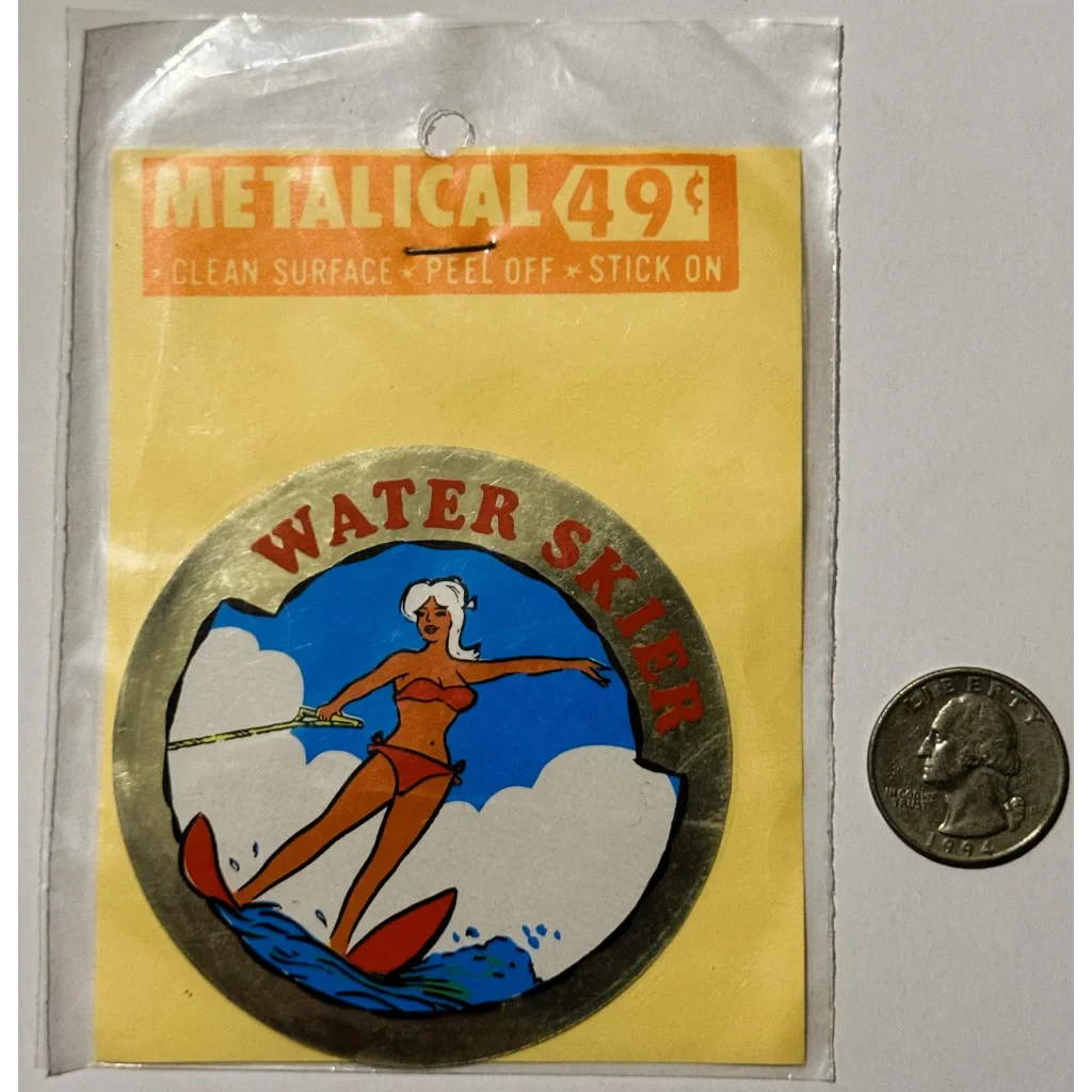Rare Vintage 1960s Water Skier Decal Brings Nostalgia to Life