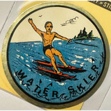 Rare Vintage 1960s Water Skier Decal Embla Crest Collectible