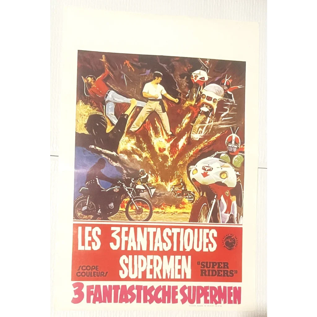 Rare Vintage Super Riders Movie Poster 1976 Belgian Film Treasure